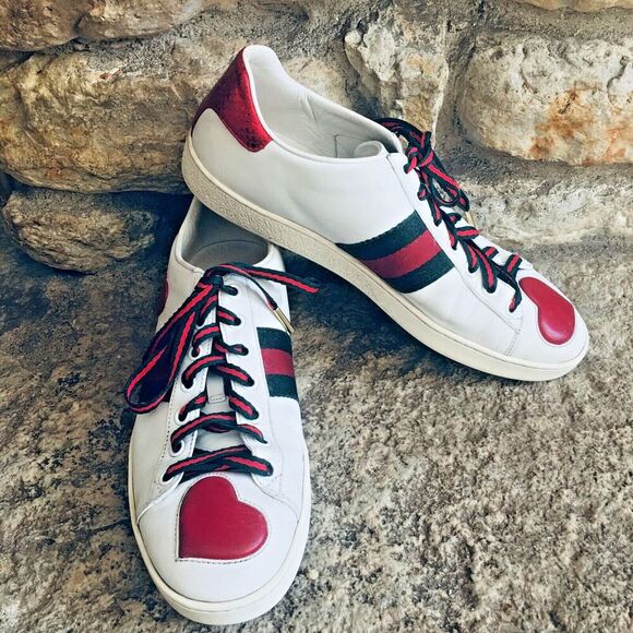 Gucci White and Red Athletic Shoes - Picture 1 of 7